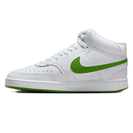 Nike Court Vision Mid Sneaker Bilekli Günlük Beyaz Yeşil Swoosh Spor Ayakkabı 
