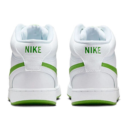 Nike Court Vision Mid Sneaker Bilekli Günlük Beyaz Yeşil Swoosh Spor Ayakkabı 