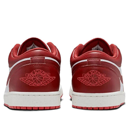 Nike Air Jordan 1 Low Leather Sneaker Hakiki Deri Beyaz Kırmızı Erkek Spor Ayakkabı