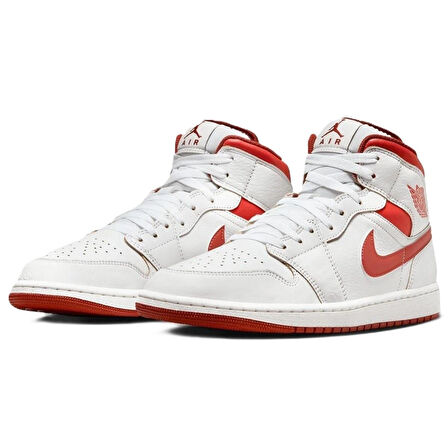 Nike Air Jordan Mid SE Leather Mens Sneaker Hakiki Deri Erkek Günlük Basketbol Spor Ayakkabı Beyaz