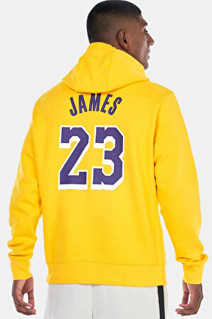 Nİke NBA Los Angeles Lakers Club Pullover Hoodie Erkek Kapüşonlu Basketbol Sweatshirt Sarı