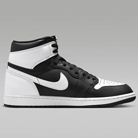 Nike Air Jordan 1 Retro High OG Unisex Sneaker Hakiki Deri Bilekli Günlük Spor Ayakkabı Siyah Beyaz