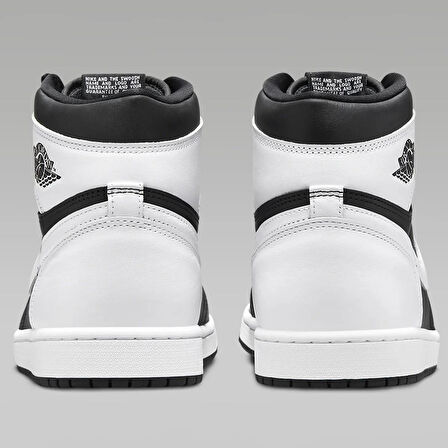 Nike Air Jordan 1 Retro High OG Unisex Sneaker Hakiki Deri Bilekli Günlük Spor Ayakkabı Siyah Beyaz
