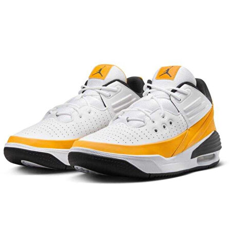 Nike Jordan Max Aura 5 Shoes Leather Hakiki Deri Bilekli Unisex Spor Ayakkabı Beyaz Sarı