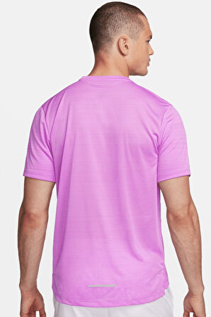 Nike Miler Dri Fit Running Tee Purple Reflektörlü Koşu Antrenman Tişörtü Mor