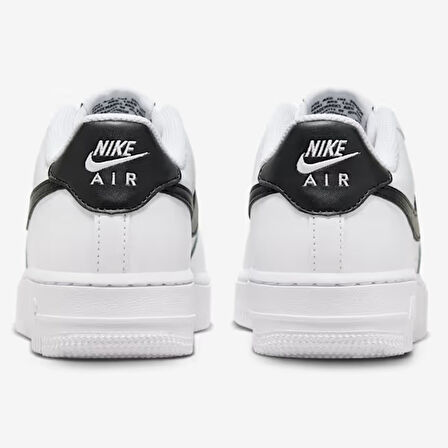 Nike Air Force 1 AF1 GS Leather Unisex Sneaker Swoosh Hakiki Deri Günlük Spor Ayakkabı Beyaz Siyah