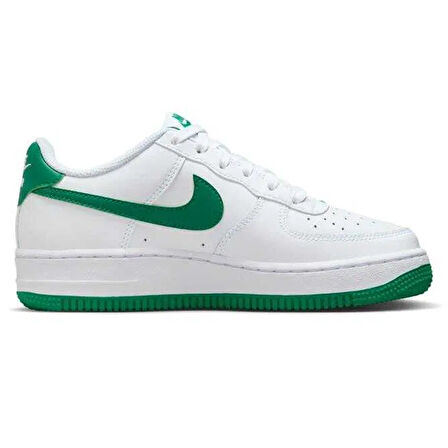 Nike Air Force 1 AF1 GS Leather Unisex Sneaker Green Swoosh Hakiki Deri Günlük Spor Ayakkabı Beyaz Açık Yeşil