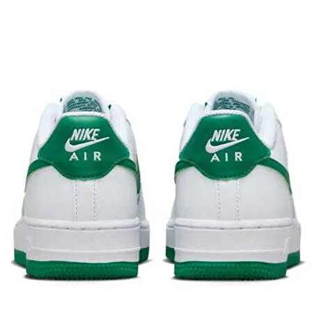 Nike Air Force 1 AF1 GS Leather Unisex Sneaker Green Swoosh Hakiki Deri Günlük Spor Ayakkabı Beyaz Açık Yeşil
