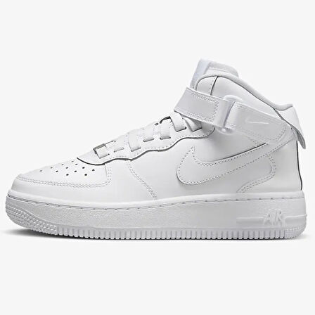 Nike Air Force 1 Mid Leather Sneaker Unisex Hakiki Deri Günlük Spor Ayakkabı Beyaz