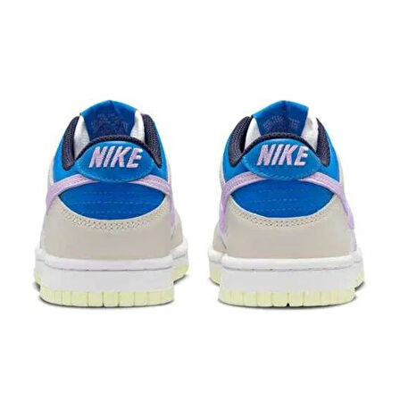 Nike Dunk Low GS Leather Unisex Sneaker Hakiki Deri Beyaz Mor Günlük Spor Ayakkabı