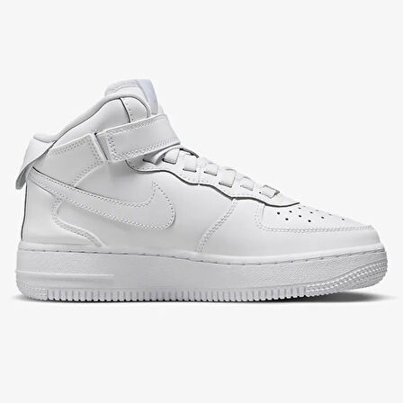 Nike Air Force 1 Mid Leather Sneaker Unisex Hakiki Deri Günlük Spor Ayakkabı Beyaz