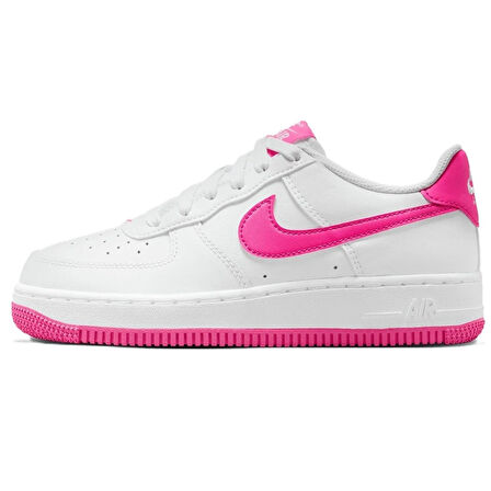 Nike Air Force 1 AF1 GS Leather Unisex Sneaker Hakiki Deri Günlük Spor Ayakkabı Beyaz Pembe