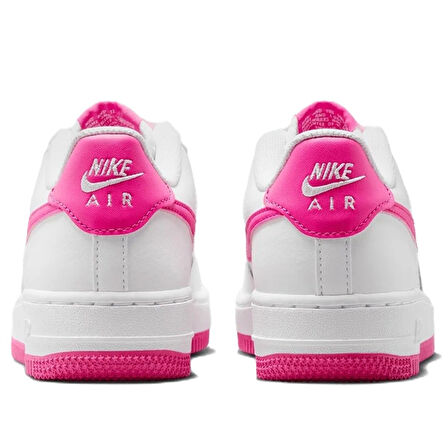 Nike Air Force 1 AF1 GS Leather Unisex Sneaker Hakiki Deri Günlük Spor Ayakkabı Beyaz Pembe