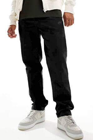 Nike Club Chino Woven Trousers Canvas Pant Erkek Dokuma Canvas Pantalon Siyah