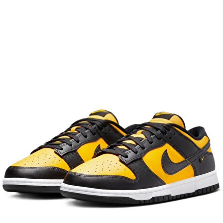 Nike Dunk Low Leather Mens Sneaker Hakiki Deri Sarı Siyah Günlük Spor Ayakkabı