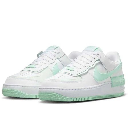 Nike Air Force 1 Shadow Sneaker Unisex Hakiki Deri Günlük Spor Ayakkabı Beyaz Yeşil