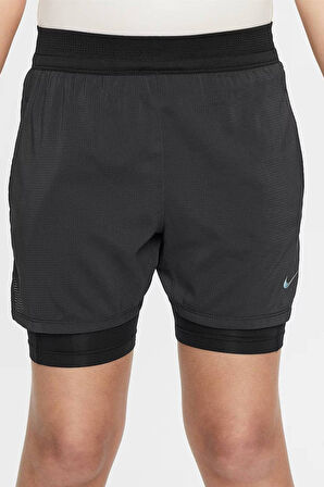 Nike Multi Tech Dri Fit ADV Genç Çocuk 2in Taytlı Antrenman Şortu Siyah