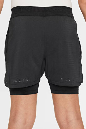 Nike Multi Tech Dri Fit ADV Genç Çocuk 2in Taytlı Antrenman Şortu Siyah