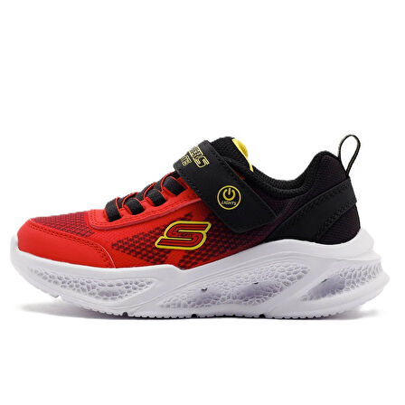 Skechers Meteor-Lights-Krendox Unisex Sneaker Lastik Bağcıklı Cırtlı Işıklı Unisex Günlük Spor Ayakkabı Kırmızı
