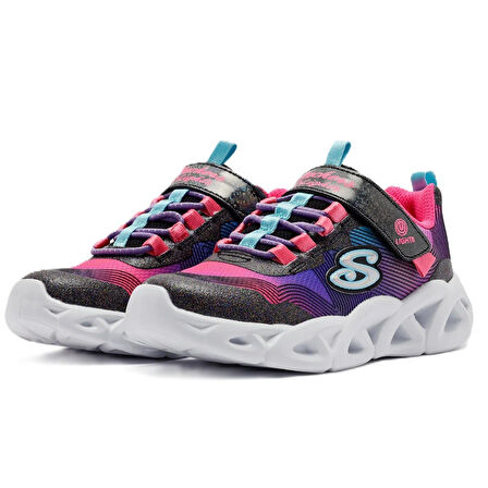 Skechers Twisty Brights 2.0 Kids Sneaker Lastik Bağcıklı Cırtlı Işıklı Kız Çocuk Ayakkabısı Mor