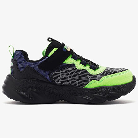Skechers Creature Lights Kids Sneaker Lastik Bağcıklı Cırtlı Işıklı Yaratık Çocuk Ayakkabısı Siyah Yeşil