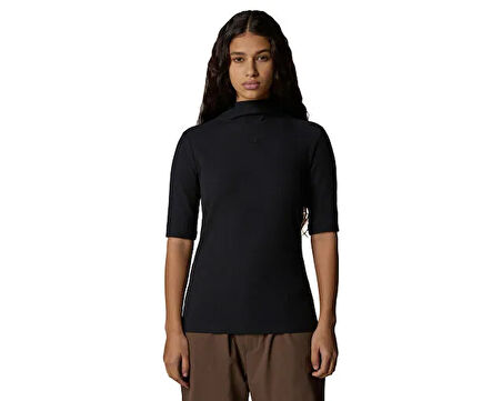 The North Face W S/S Mock Neck Slim Tee Kadın Outdoor Tişörtü NF0A89C3JK31 Siyah