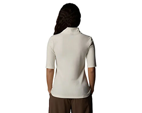 The North Face W S/S Mock Neck Slim Tee Kadın Outdoor Tişörtü NF0A89C3QLI1 Beyaz