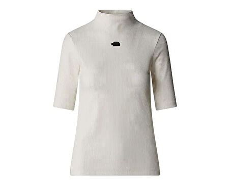 The North Face W S/S Mock Neck Slim Tee Kadın Outdoor Tişörtü NF0A89C3QLI1 Beyaz