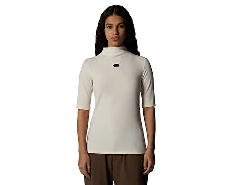 The North Face W S/S Mock Neck Slim Tee Kadın Outdoor Tişörtü NF0A89C3QLI1 Beyaz
