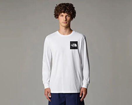The North Face M L/S Fıne Tee Erkek Outdoor Tişörtü NF0A8A6PFN41 Beyaz