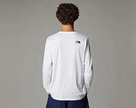 The North Face M L/S Fıne Tee Erkek Outdoor Tişörtü NF0A8A6PFN41 Beyaz