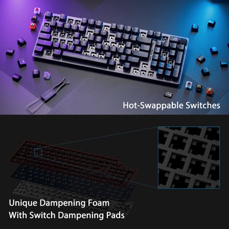 ROG Strix Scope II 96 kablosuz oyun klavyesi, üç modlu bağlantı, şok emici köpük ve anahtar pedleri, ROG NX kar anahtarı ön sıcak değişim