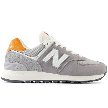 New Balance 574 Unisex Gray Leather Sneaker Günlük Hakiki Deri Spor Ayakkabı Gri