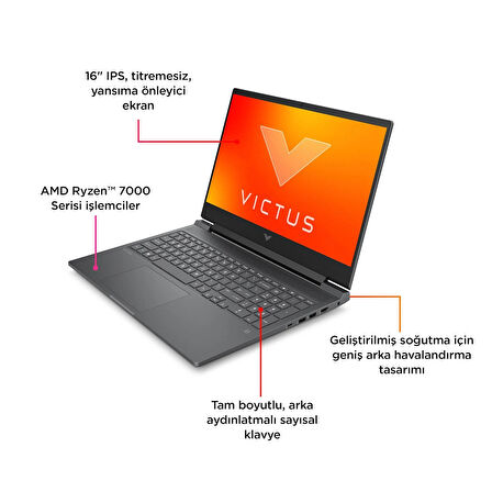 HP Victus 16-R0071NT GTI2TB Intel Core i7 13700H 32GB 2TB SSD RTX4070 Freedos  16.1” FHD 8V898EA