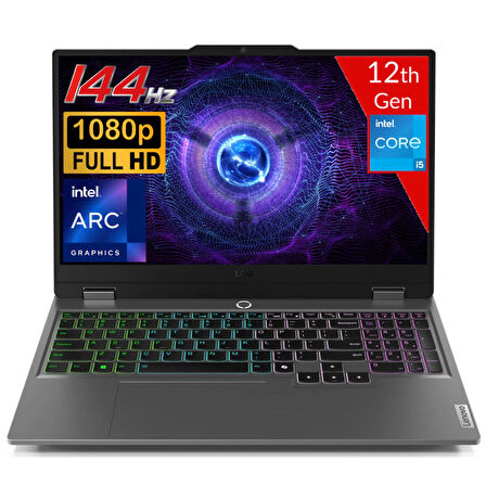 Lenovo LOQ 15IAX9I Intel Core i5-12450HX 8GB DDR5 512GB SSD Intel Arc A530M-4GDDR6 Win11Home 15.6 FHD 83FQ000VTR Taşınabilir Bilgisayar