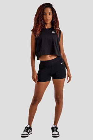 Nike Sportswear Club Women's Sleeveless Cropped Top Kadın Crop Kolsuz Tişört Siyah