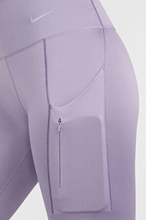 Nike Trainng Go Dri Fit İnfinaLock High Rise 7/8 Leggings 6 Cepli Toparlayıcı Yüksek Belli Reflektörlü Antrenman Taytı Mor