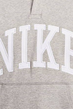 Nike Clup Fleece Long-Sleeve Fleece Polo Mens Sweatshirt Erkek Pamuklu Polo Yaka Sweatshirt Gri