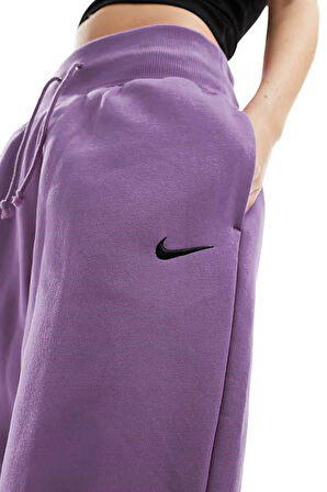 Nike Sportswear Phoenix Fleece High Rise Oversized Şardonlu Büyük Beden Yüksek Bel Kadın Eşofman Altı Mor