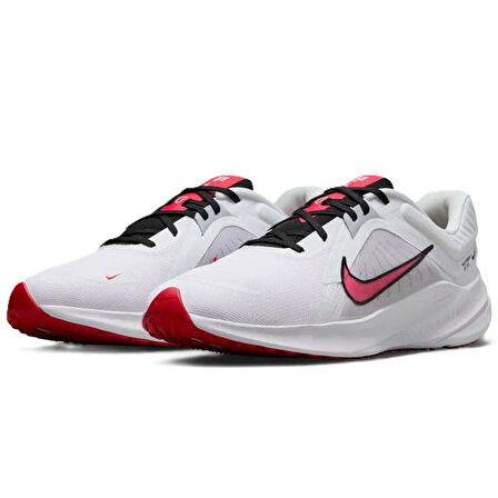 Nike Quest 5 Walk Running Shoes White Unisex Yürüyüş Koşu Ayakkabısı Beyaz Kırmızı Swoosh