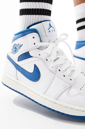 Air Jordan 1 Mid Special Edition Leather Unisex Sneaker Hakiki Deri Bilekli  Günlük Spor Ayakkabı Beyaz