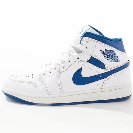 Air Jordan 1 Mid Special Edition Leather Unisex Sneaker Hakiki Deri Bilekli  Günlük Spor Ayakkabı Beyaz