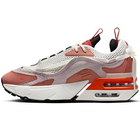 Nike Air Max Furyosa Sneaker White Platform Taban 4cm Kadın Günlük Spor Ayakkabı Krem Turuncu