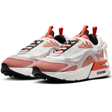 Nike Air Max Furyosa Sneaker White Platform Taban 4cm Kadın Günlük Spor Ayakkabı Krem Turuncu