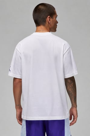 Nike Jordan SportX Federation Française de Basketball Oversize Short Sleeve Mens Tee Bol Kesim Erkek Günlük Tişört Beyaz 