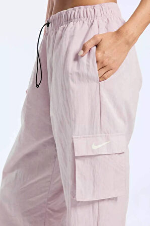 Nike Sportswear Essentials High Rise Woven Fabrics Cargo Kadın Paraşüt Kumaş Kargo Eofman Altı Pembe