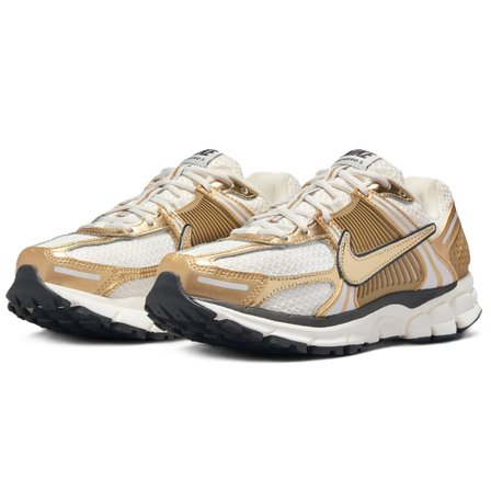 Nike Bowerman Zoom Vomero 5 Metallic Gold Leather Sneaker Hakiki Deri Kadın Günlük Spor Ayakkabı Beyaz Sarı