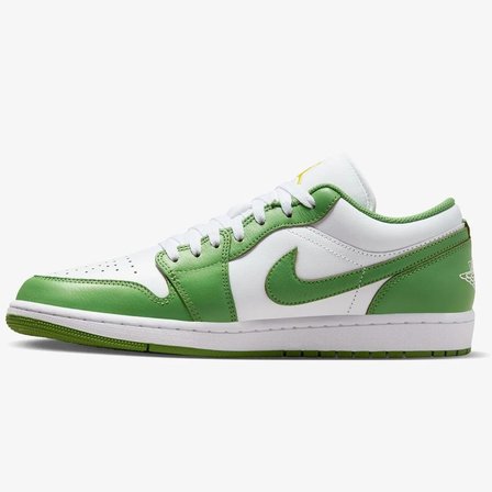 Nike Jordan 1 Low Special Edition Leather Mens Sneaker Hakiki Deri Erkek Günlük Spor Ayakkabı Beyaz Yeşil