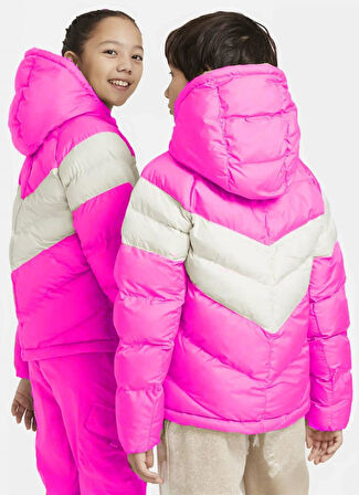Nike Sportswear Sentetik Dolgulu Kapüşonlu Unisex Çocuk Montu Şişme Mont Pembe
