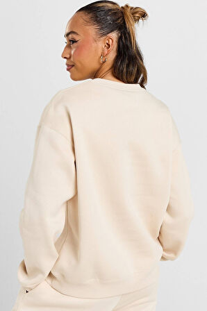 Nike Jordan Brooklyn Fleece Loose Fit Sweatshirt Kadın Bol Kesim Sweatshirt Bej